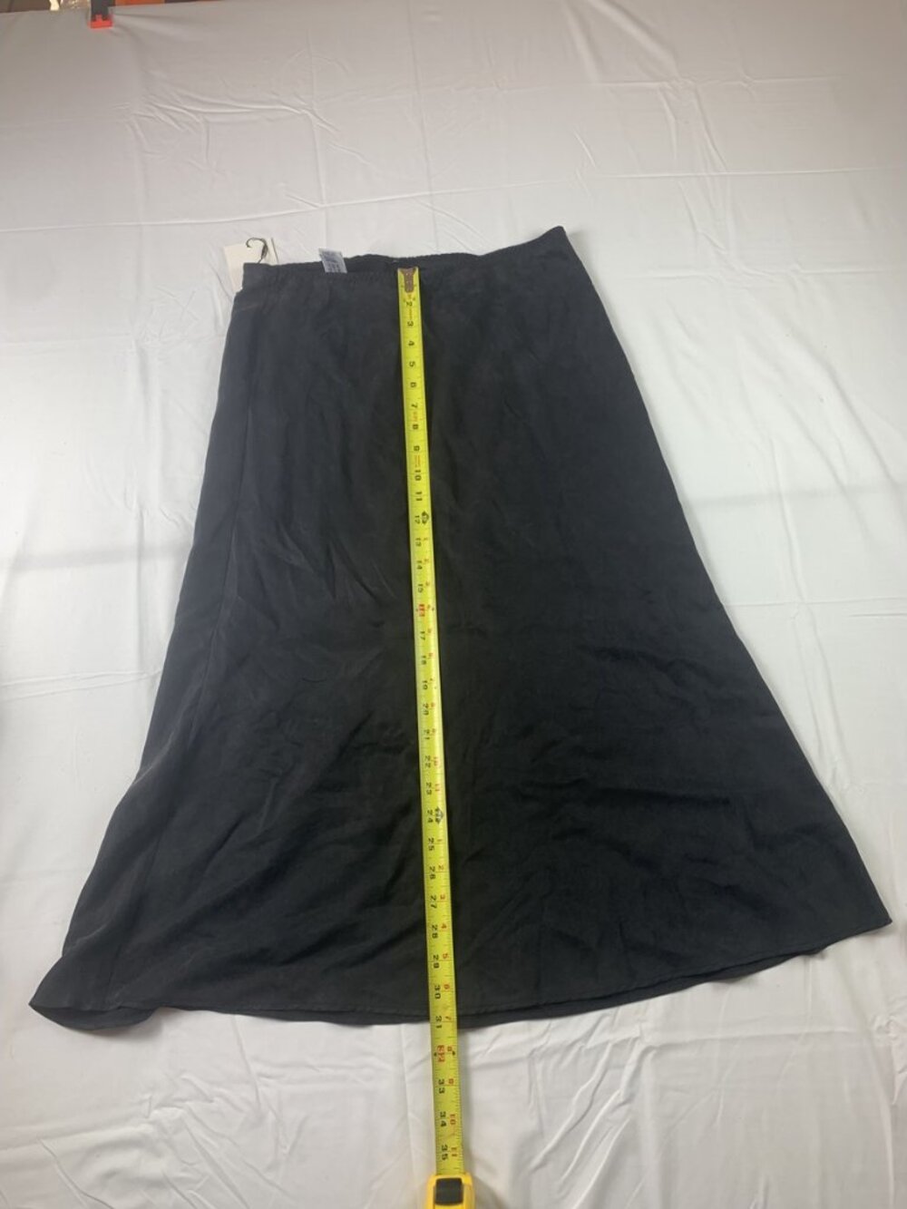 Zara Black A-Line Midi Skirt Elastic Waist Womens M NWT